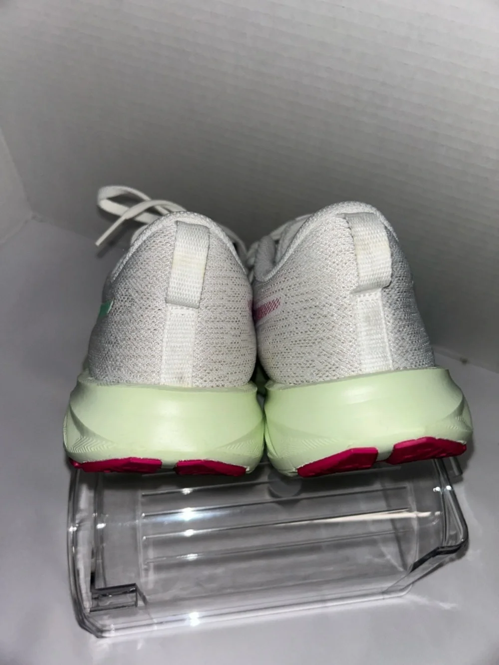 Asics White Sneakers with Mint and Pink Accents